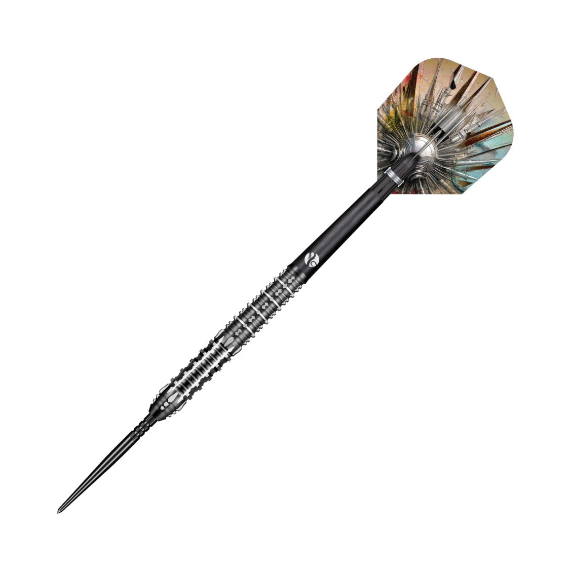 Shot Gnarly Shredda Turbo Point 90% tungsten darts – angled view of the full darts