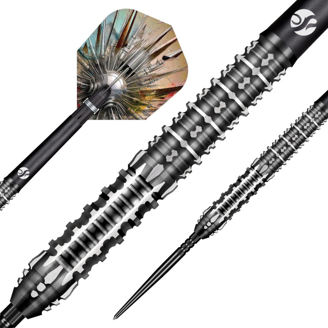 Shot Gnarly Shredda Turbo Point 90% tungsten darts – close-up of the barrel and grip