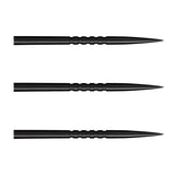 Shot Grip steel tip dart points in black, three shown on a white background with the ringed grip section