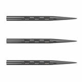Shot Roman Empire steel tip dart points, three shown on a white background with the engraved cinder grip