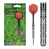 Shot Warrior Taiaha Turbo Point 90% tungsten darts – packaging, full dart and barrel close-up