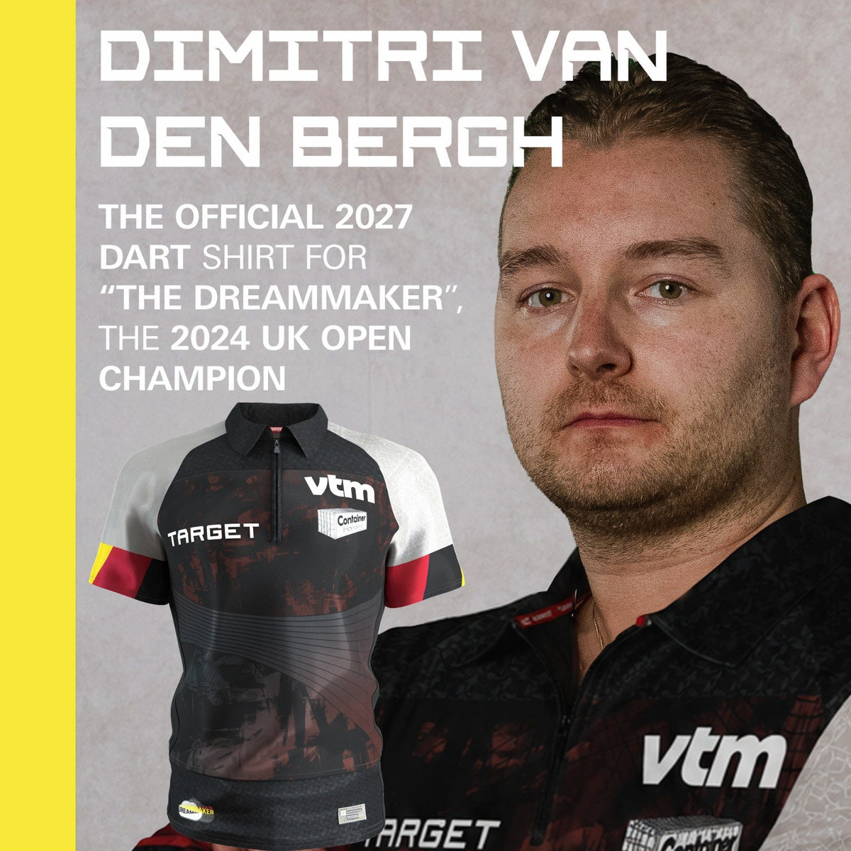 Target Dimitri Van Den Bergh 2027 darts shirt, view 2