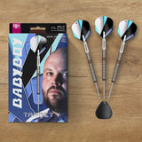 Target Adam Lipscombe G1 Baby Boy darts and packaging on a wooden table