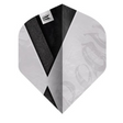Target Beau Greaves G1 Pro Ultra No.2 dart flight upright on a white background, black and silver design