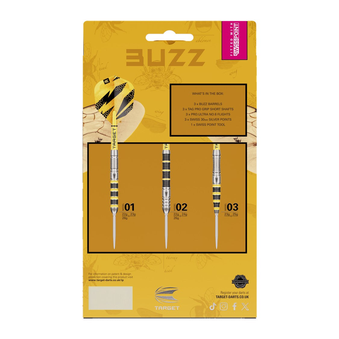 Target Buzz 03 retail packaging back with specifications