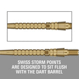 Target Chrono Swiss Storm Points gold – designed to sit flush with the dart barrel