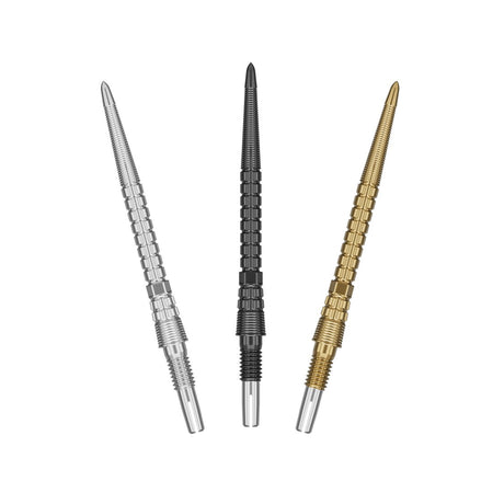 Target Chrono Swiss Storm Points – silver, black and gold points side by side