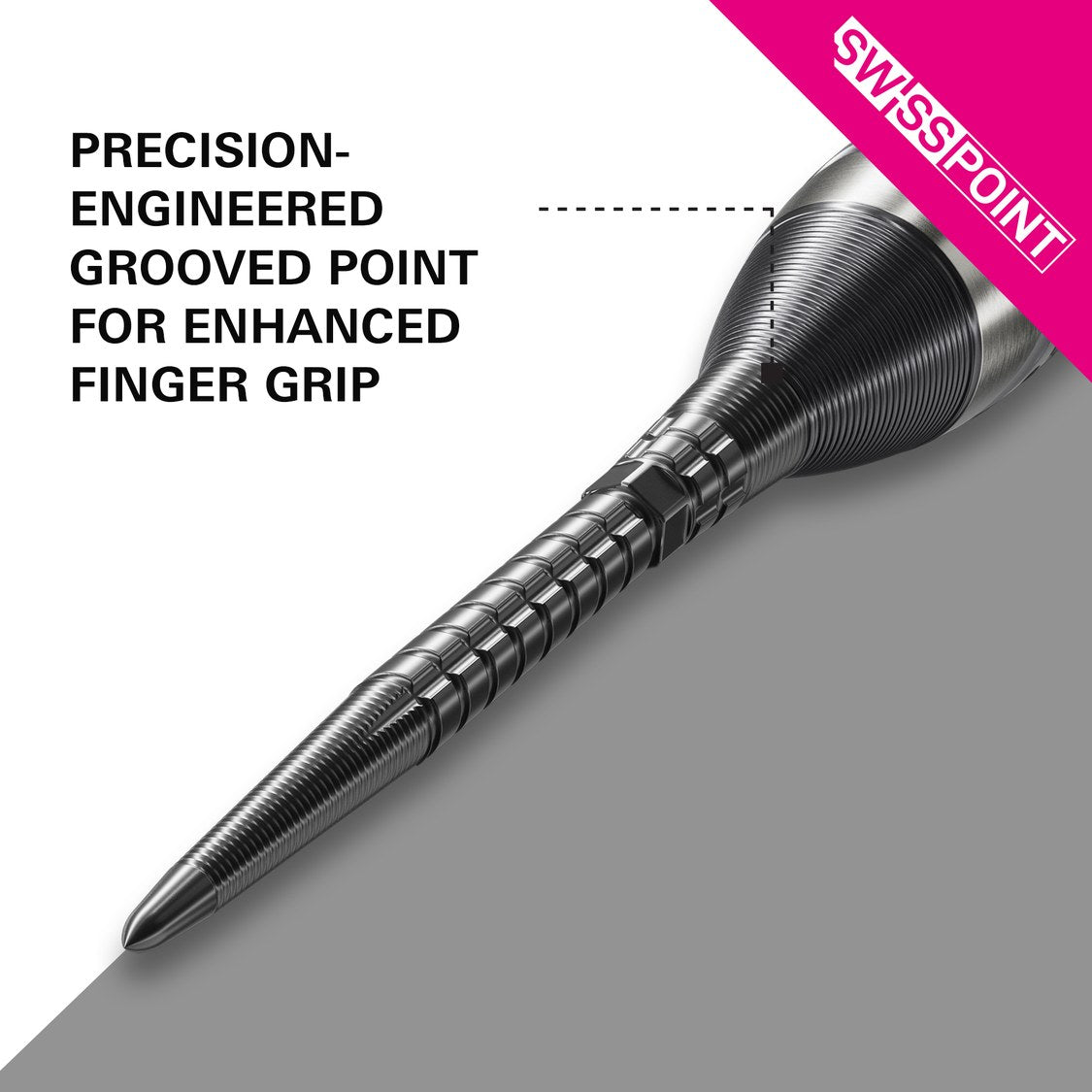 Target Chrono Swiss Storm Points black – close-up of the precision grooved tip