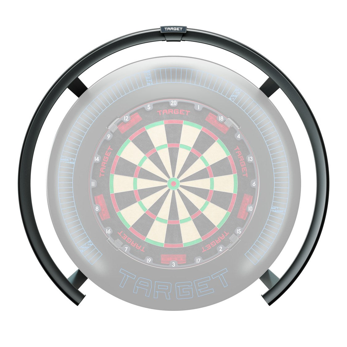 Target Corona Vision 2 Dartboard Light fitted around a dartboard