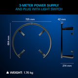Target Corona Vision 2 dimensions – 725mm wide, 664mm high, 1.76kg, 3 metre power supply