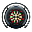Target Corona Vision 2 Dartboard Light fitted to a dartboard and lit