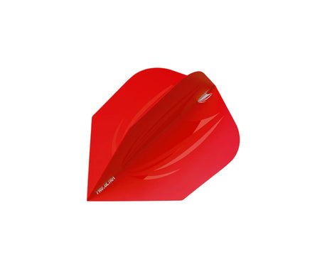 Single red No.6 dart flight angled on white background, showcasing Pro Ultra texture and flight shape for dart setup