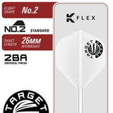 Target Japan Mayo G8 K-Flex No.2 flight and shaft specification – 26mm intermediate shaft, 2BA universal thread