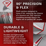 K-Flex 90 degree precision and flex – durable lightweight moulded flight and shaft construction