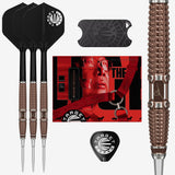 Target Japan Paul Lim Legend G10 darts set – three assembled darts with retail packaging, point guard and barrel close-up