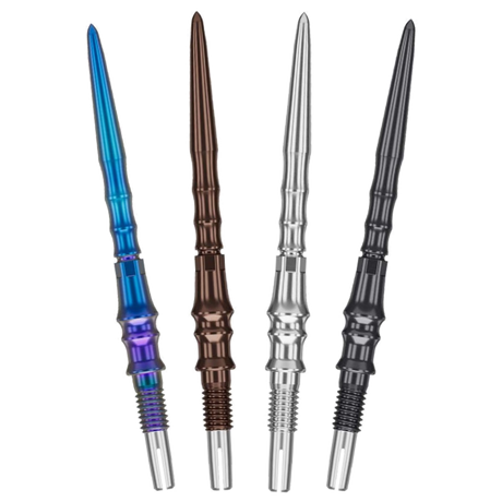 Target Japan Premium Swiss Points fanned in all four finishes - blue, silica, silver and black - on a white background