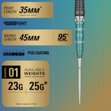 Target Japan The Rising Miracle specification – 35mm Swiss Point, 45mm barrel, 95% tungsten, 23g and 25g weights