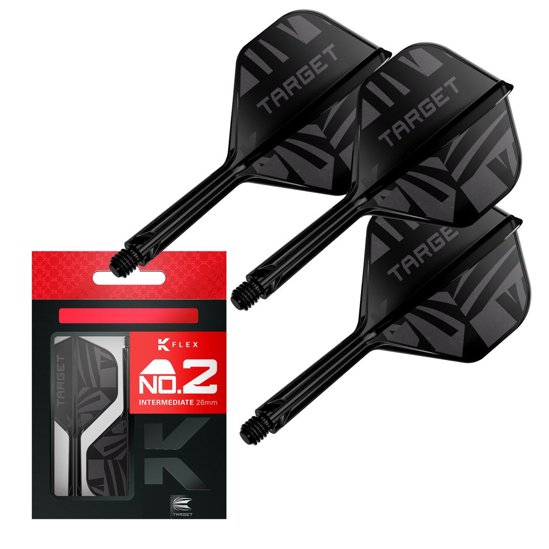 Target K-Flex Black No.2 intermediate – three integrated flights and shafts with packaging