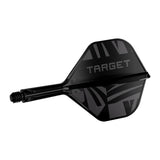 Target K-Flex Black No.2 – angled view of the moulded black flight and shaft