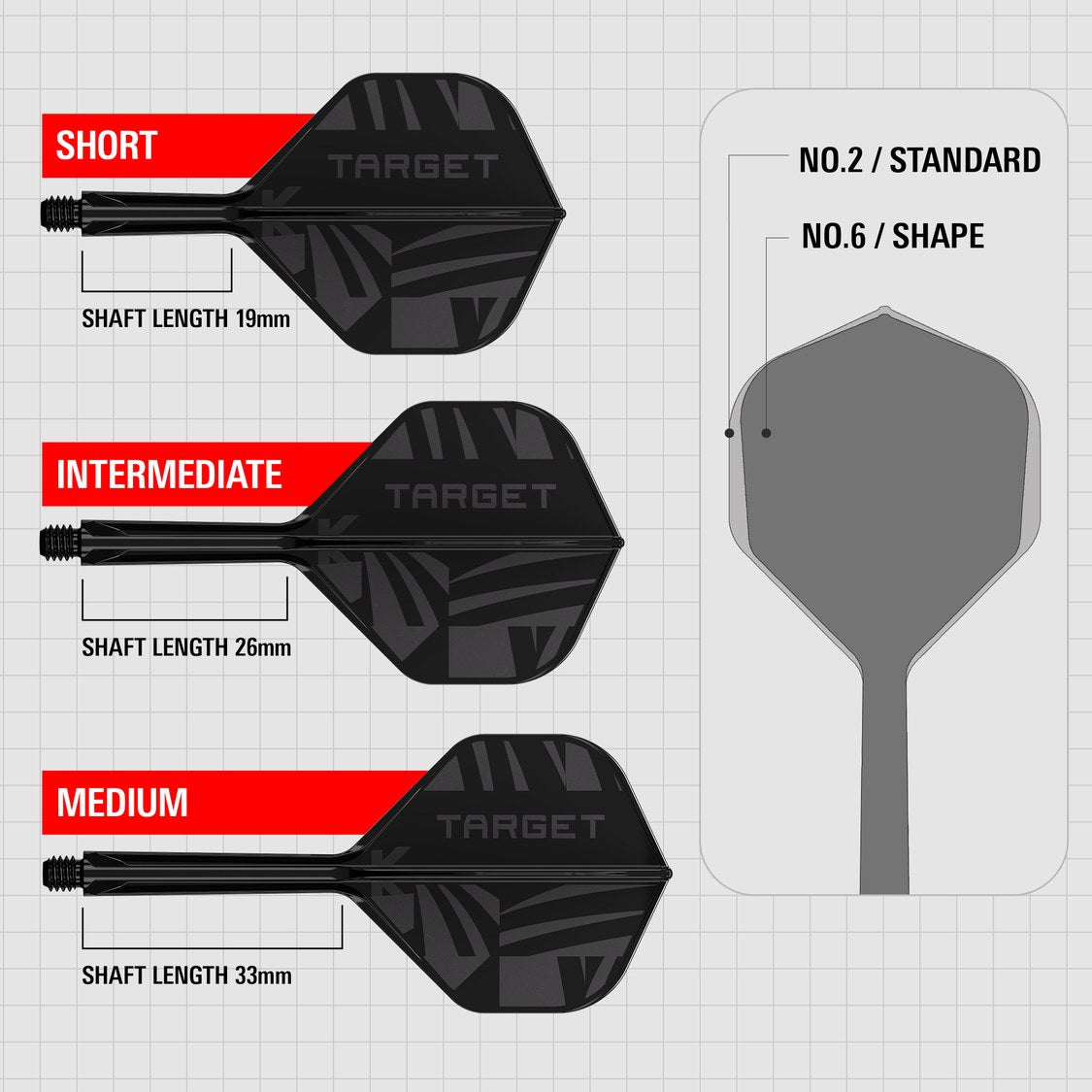 Target K-Flex Black No.2 – short, intermediate and medium shaft lengths