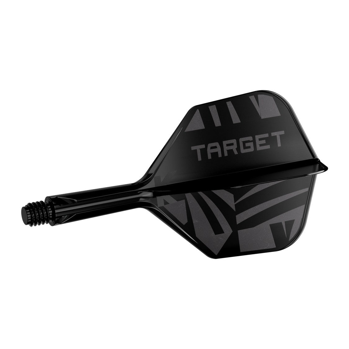 Target K-Flex Black No.6 – angled view of the moulded black flight and shaft