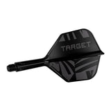 Target K-Flex Black No.6 – angled view of the moulded black flight and shaft