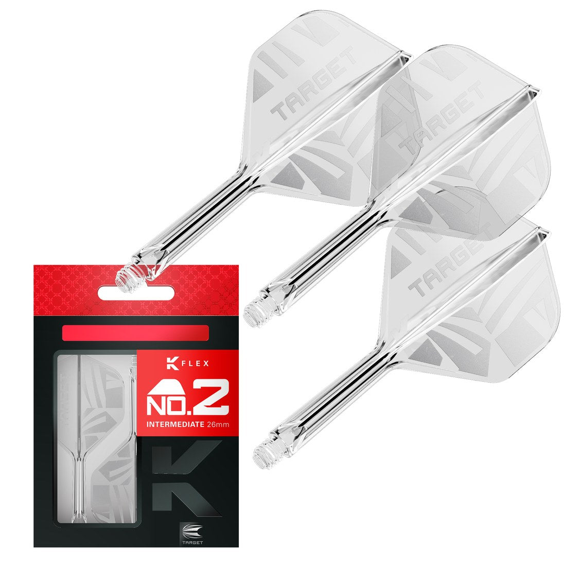 Target K-Flex Clear No.2 intermediate – three integrated flights and shafts with packaging