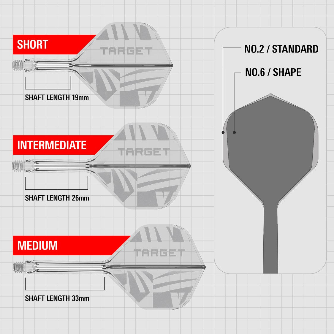 Target K-Flex Clear No.2 – short, intermediate and medium shaft lengths