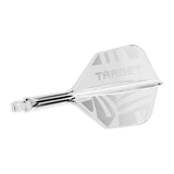 Target K-Flex Clear No.6 – angled view of the moulded clear flight and shaft