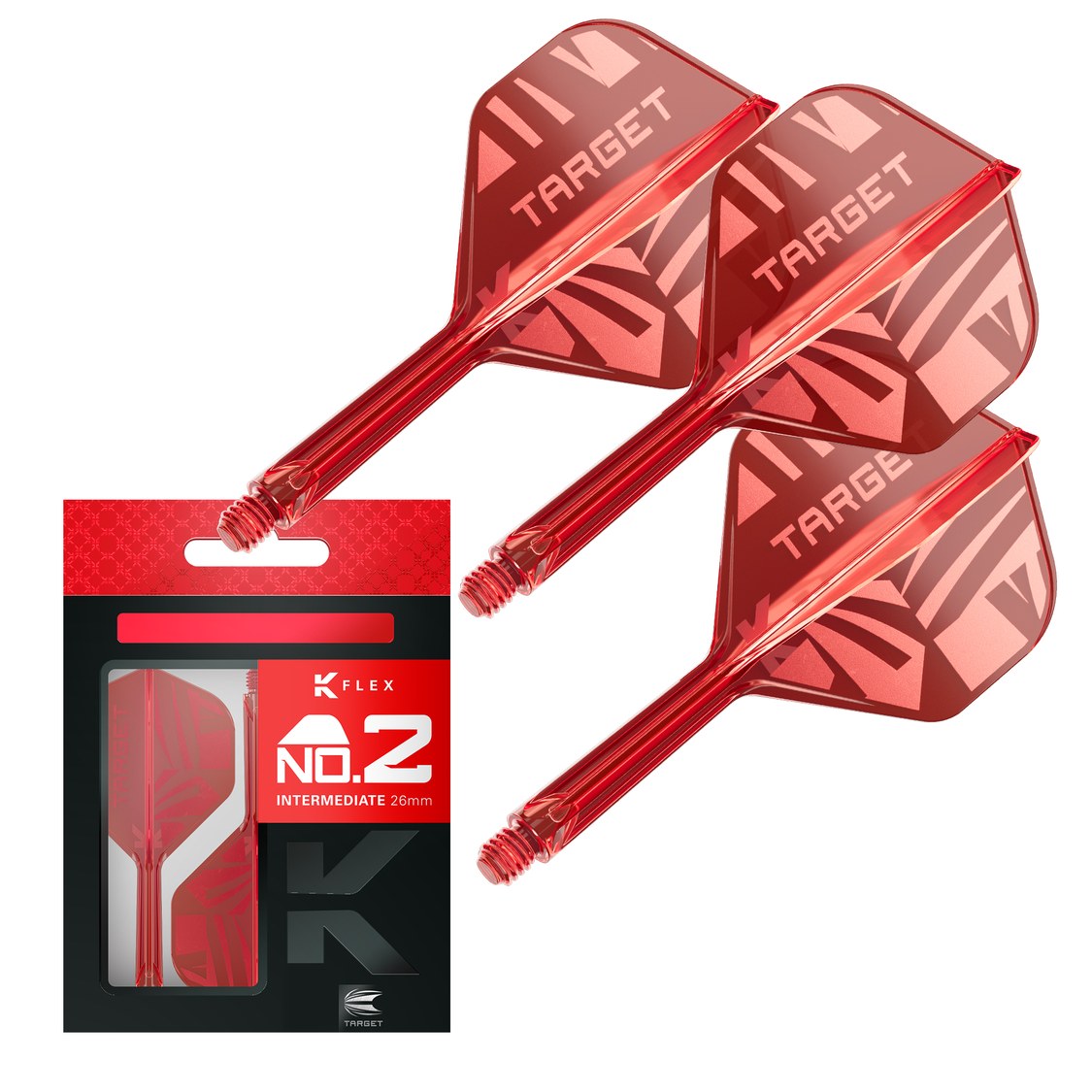 Target K-Flex Red No.2 intermediate – three integrated flights and shafts with packaging