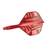 Target K-Flex Red No.2 – angled view of the moulded red flight and shaft
