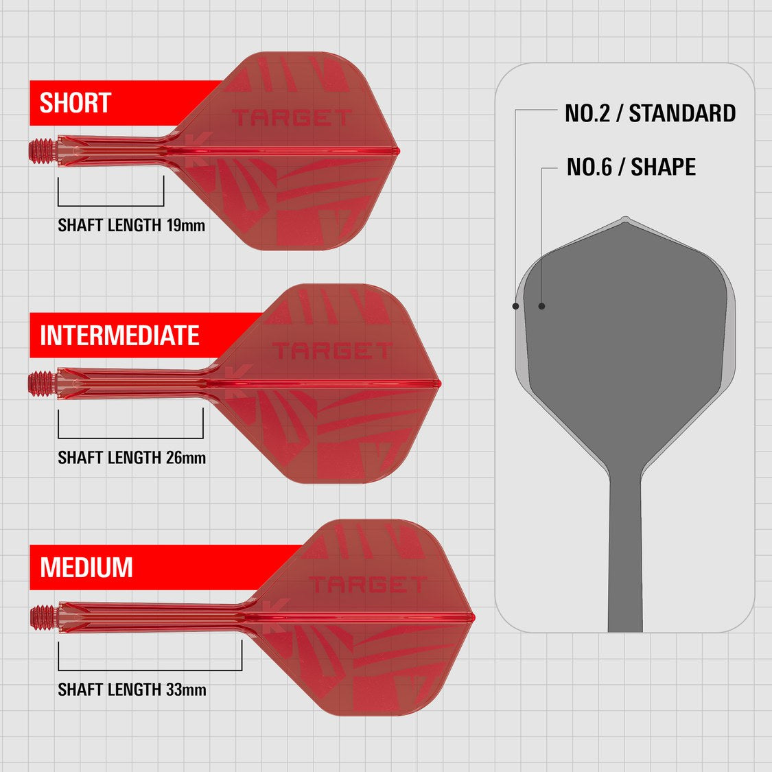 Target K-Flex Red No.2 – short, intermediate and medium shaft lengths