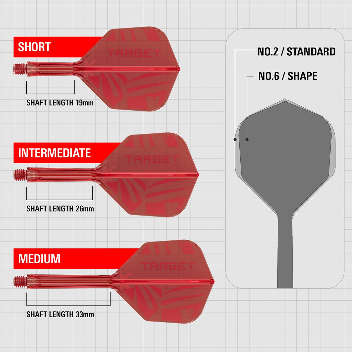 Target K-Flex Red No.6 – short, intermediate and medium shaft lengths