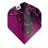 Target Lorraine Winstanley G2 Pro Ultra No.2 dart flight upright on a white background, pink and black design