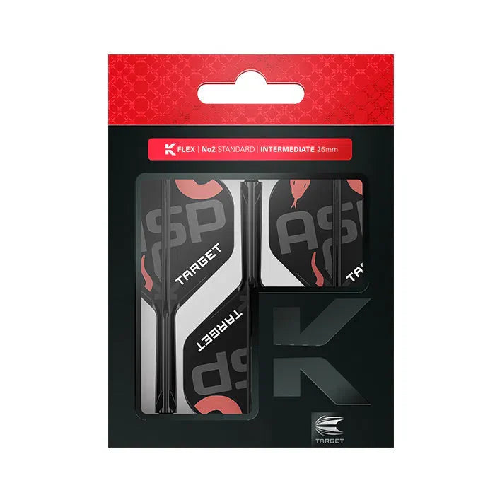 Standard No.2 dart flights and shafts in retail packaging, snake graphic design, set of three, for precision darts setup