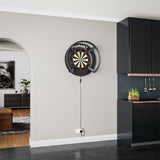 Target Notched Surround in black in a home darts setup