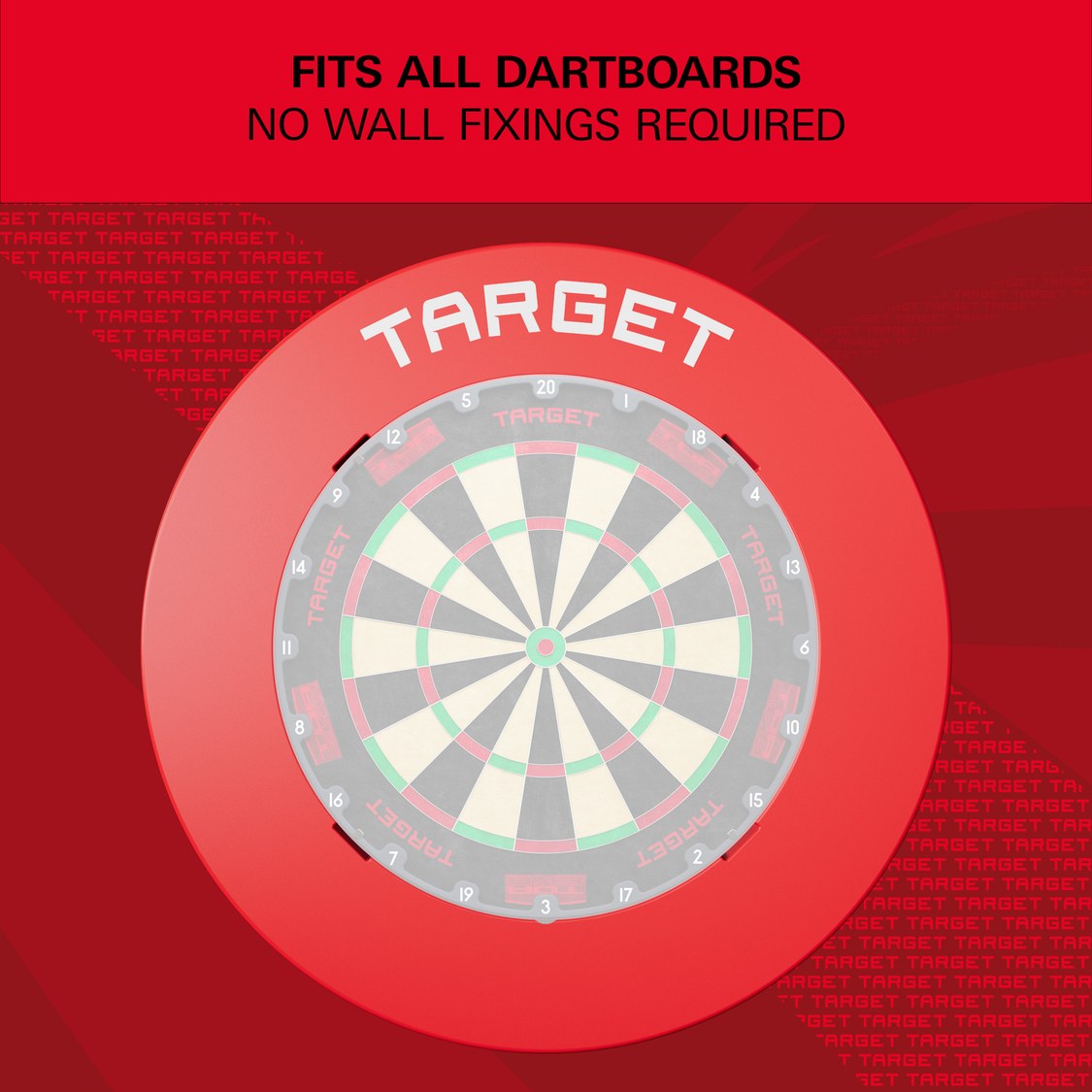 Target Notched Surround in red – fits all dartboards, no wall fixings required