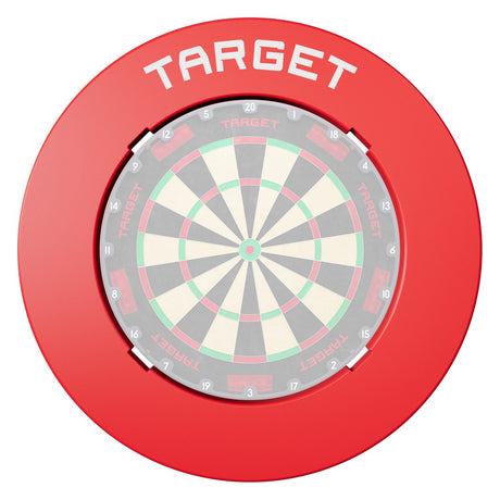 Target Notched Surround in red fitted around a dartboard