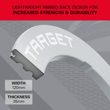 Target Notched Surround in grey – lightweight ribbed back, 120mm wide and 35mm thick