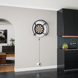 Target Notched Surround in grey in a home darts setup