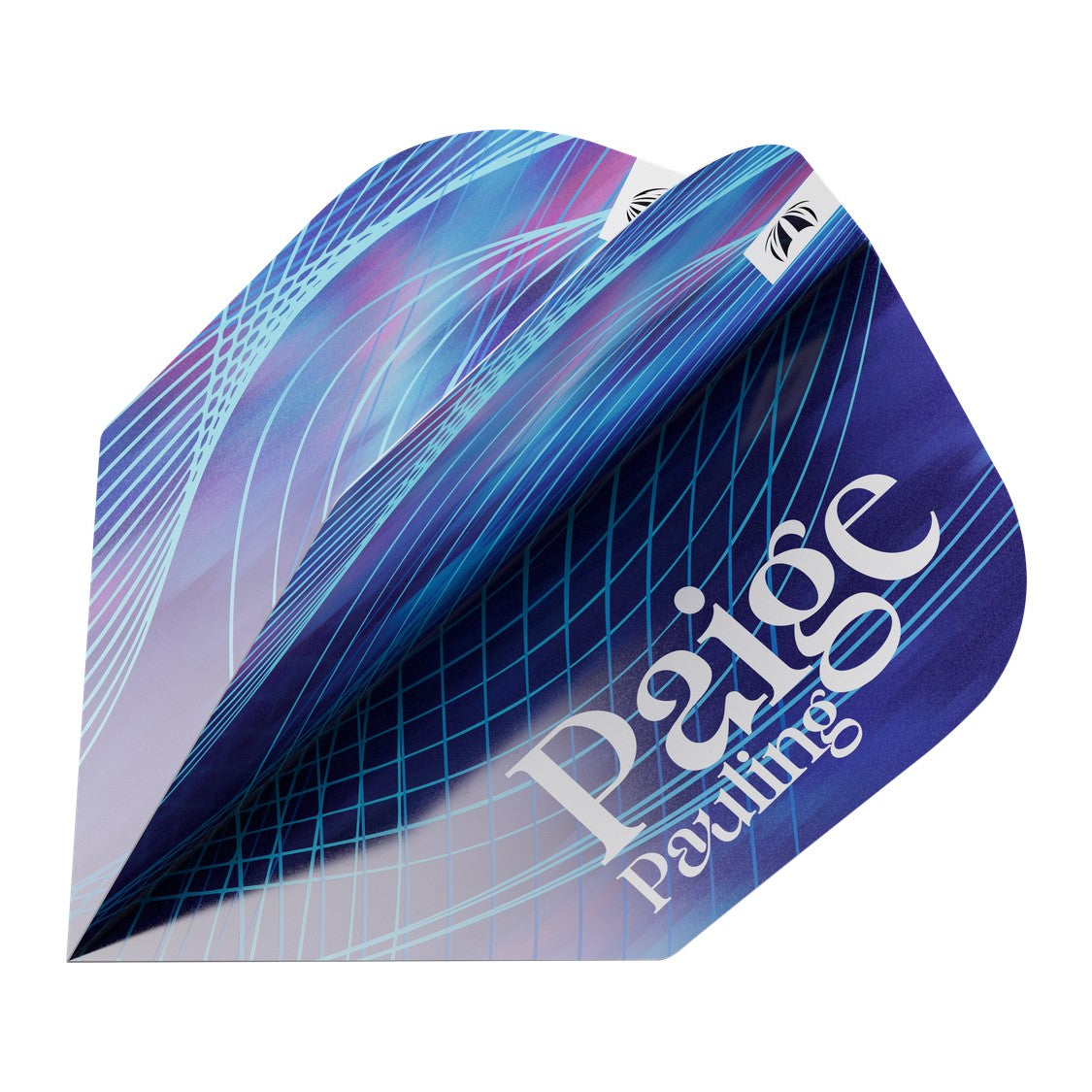 Target Paige Pauling Pro Ultra No.6 flight – angled view showing the blue and purple Paige print