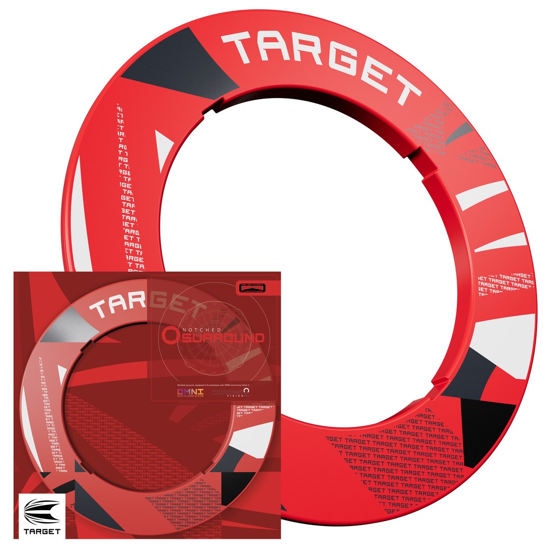 Target Patterned Notched Surround in red patterned with retail packaging