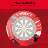 Target Patterned Notched Surround in red patterned – fits all dartboards, no wall fixings required