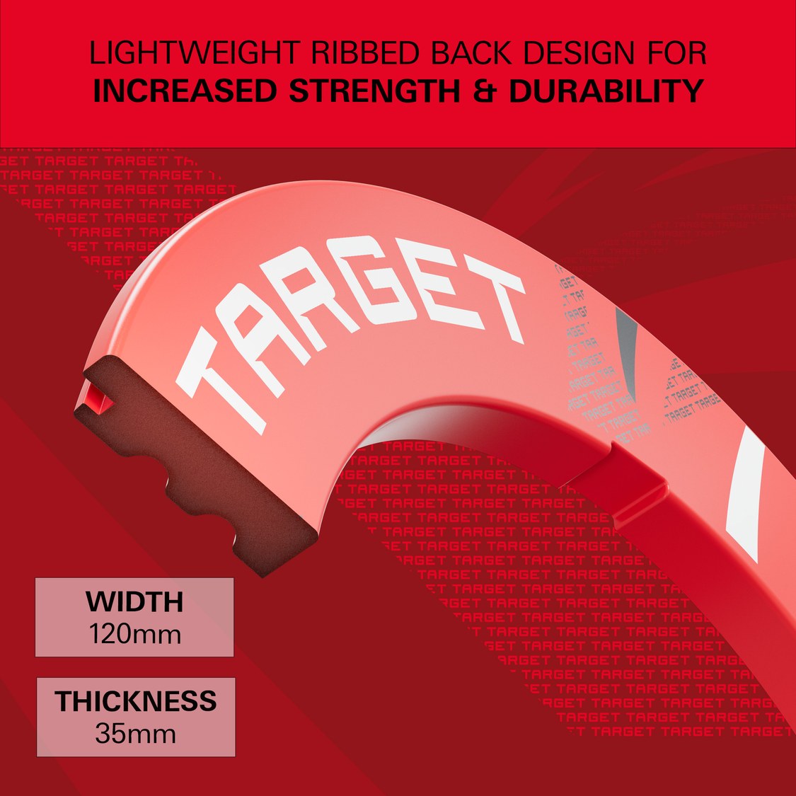 Target Patterned Notched Surround in red patterned – lightweight ribbed back, 120mm wide and 35mm thick
