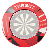 Target Patterned Notched Surround in red patterned fitted around a dartboard