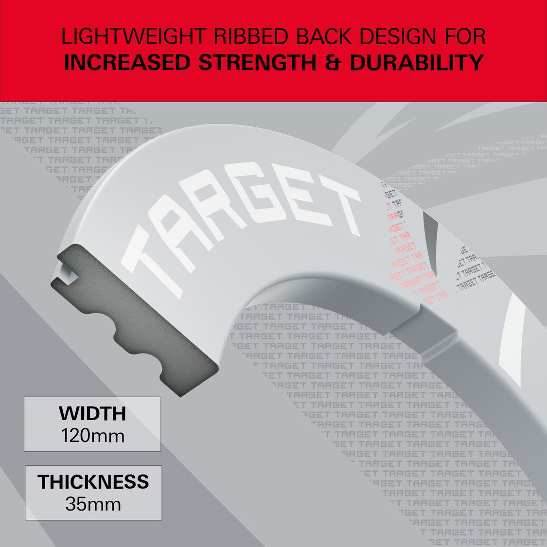 Target Patterned Notched Surround in grey patterned – lightweight ribbed back, 120mm wide and 35mm thick