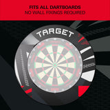 Target Patterned Notched Surround in black patterned – fits all dartboards, no wall fixings required