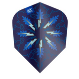 Target Phil Taylor Gx2 Pro Ultra Ten-X dart flight upright on a white background, blue lightning bolt design