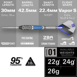 Target Power Chrono 26g specification – 30mm Chrono Swiss Point, 42.5mm barrel, 95% tungsten