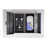 Target Power Chrono presentation box open with darts, Takoma wallet and accessories